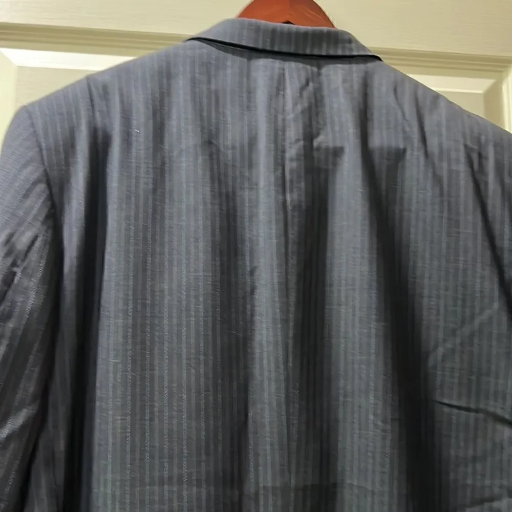 Oscar de La Renta Grey w Blue Pinstripes 3-button Men’s 48R Sports Coat Blazer